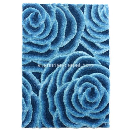 Polyester pha trộn sợi 3D rậm Rug